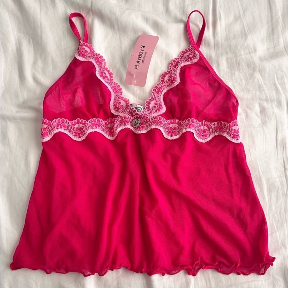 NWT Playboy lace sheer halter top🤍​